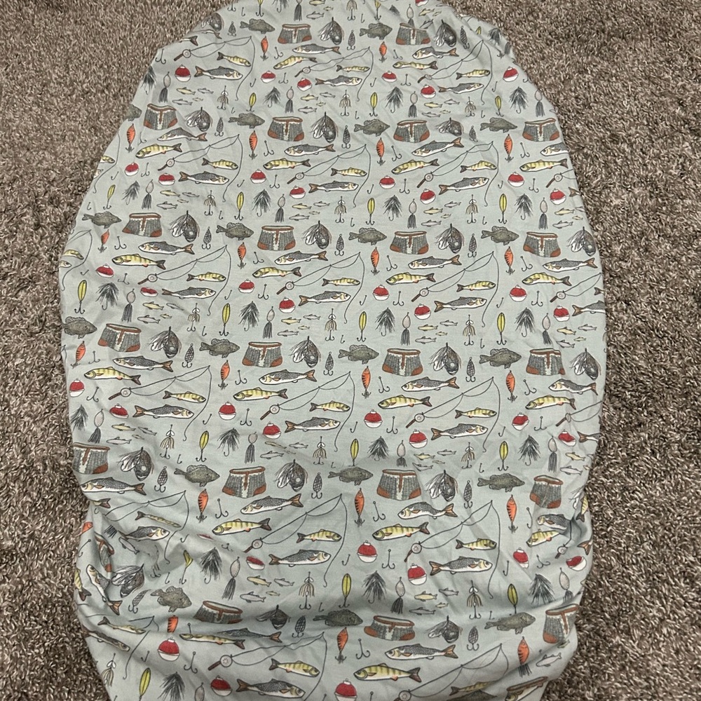 Copper Pearl Fishing-Themed Baby changing pad cover/ bassinet sheet